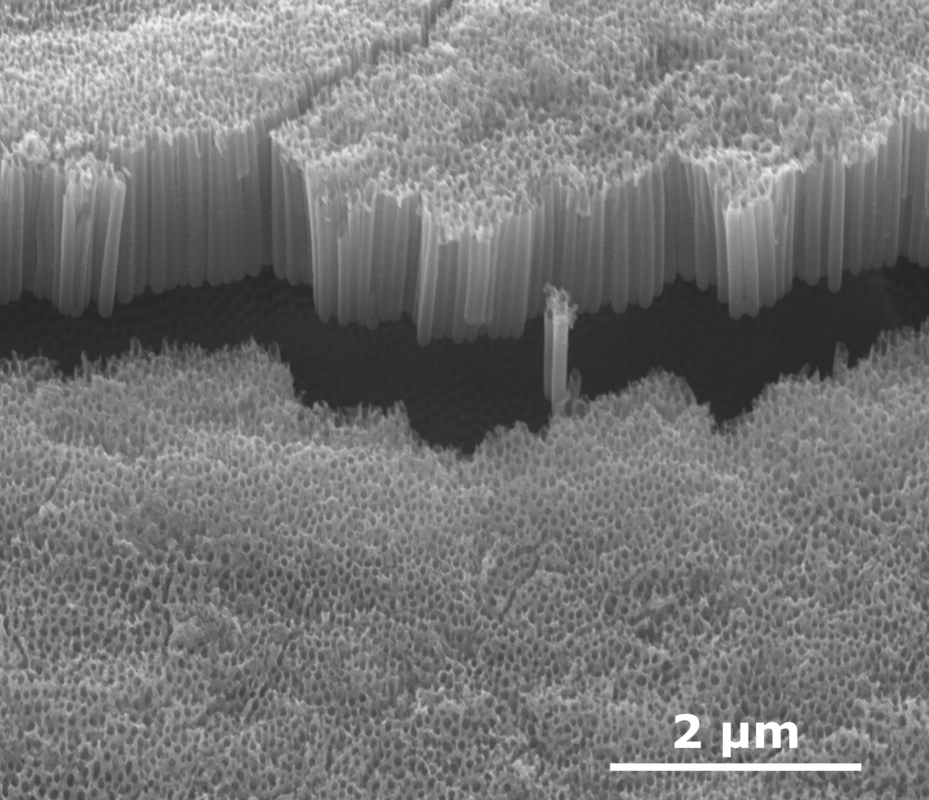 Compositional patterning of titania nanotube arrays upon ion ...